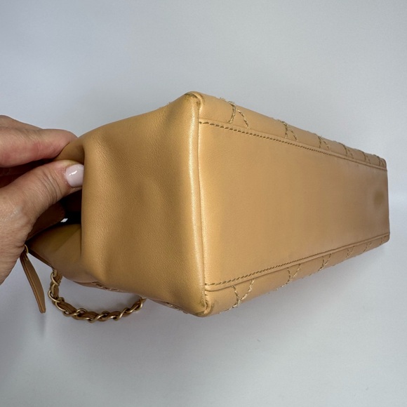 Authentic CHANEL Crown Shoulder Tote Bag Beige - Picture 6 of 12